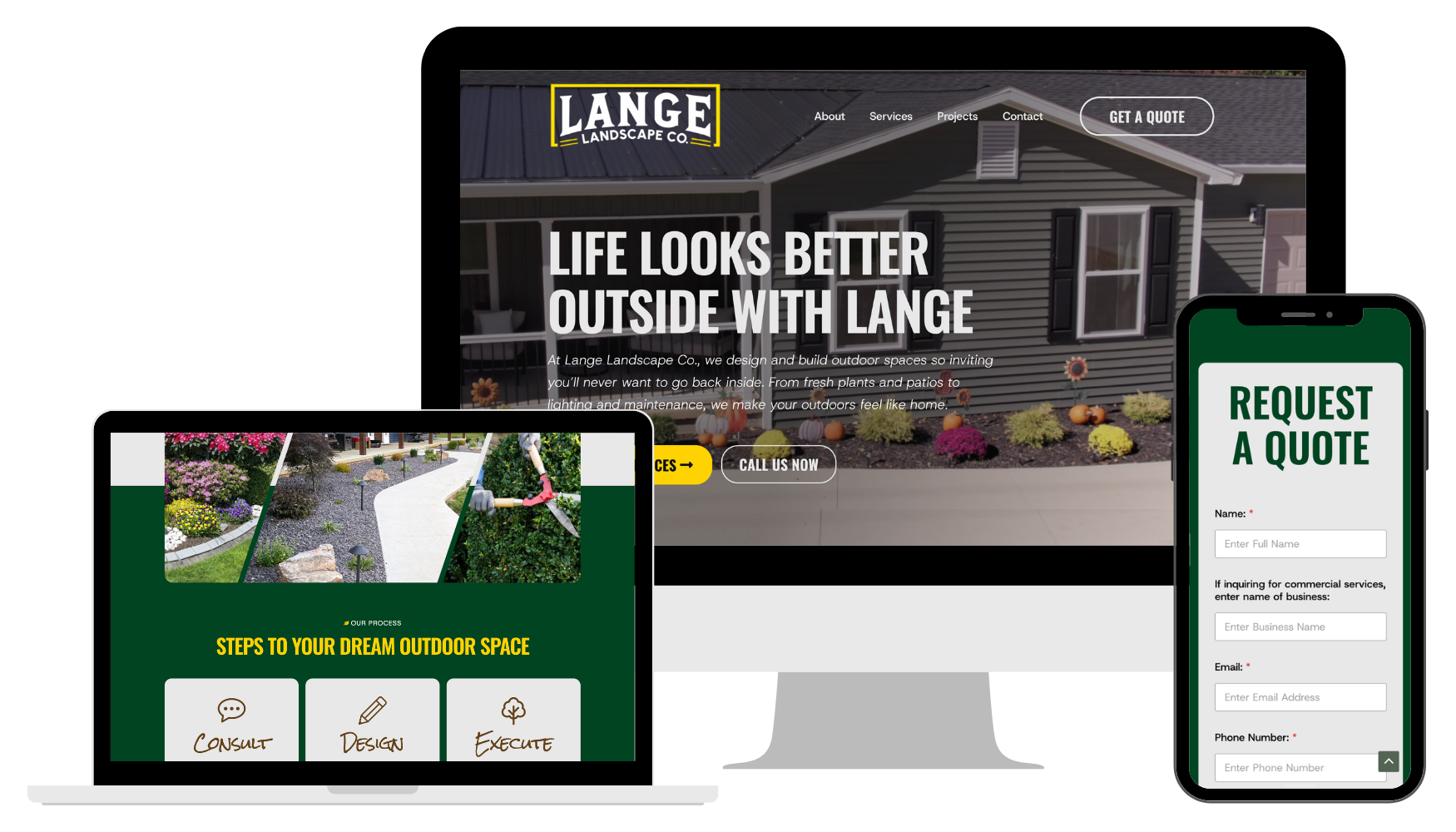 Lange Landscape Website Design