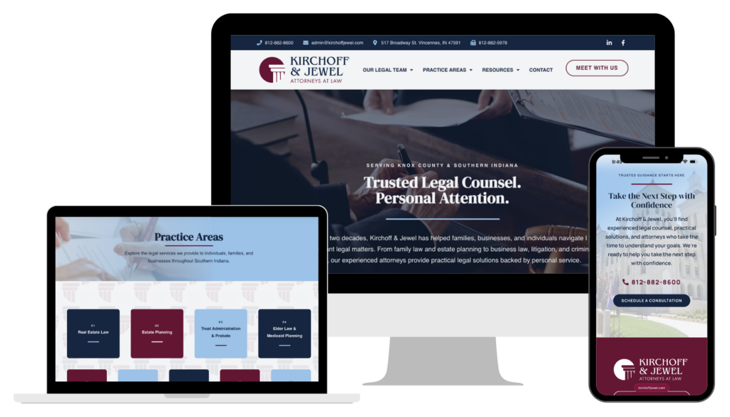 Kirchoff and Jewel Website Design by Ice Design Studio