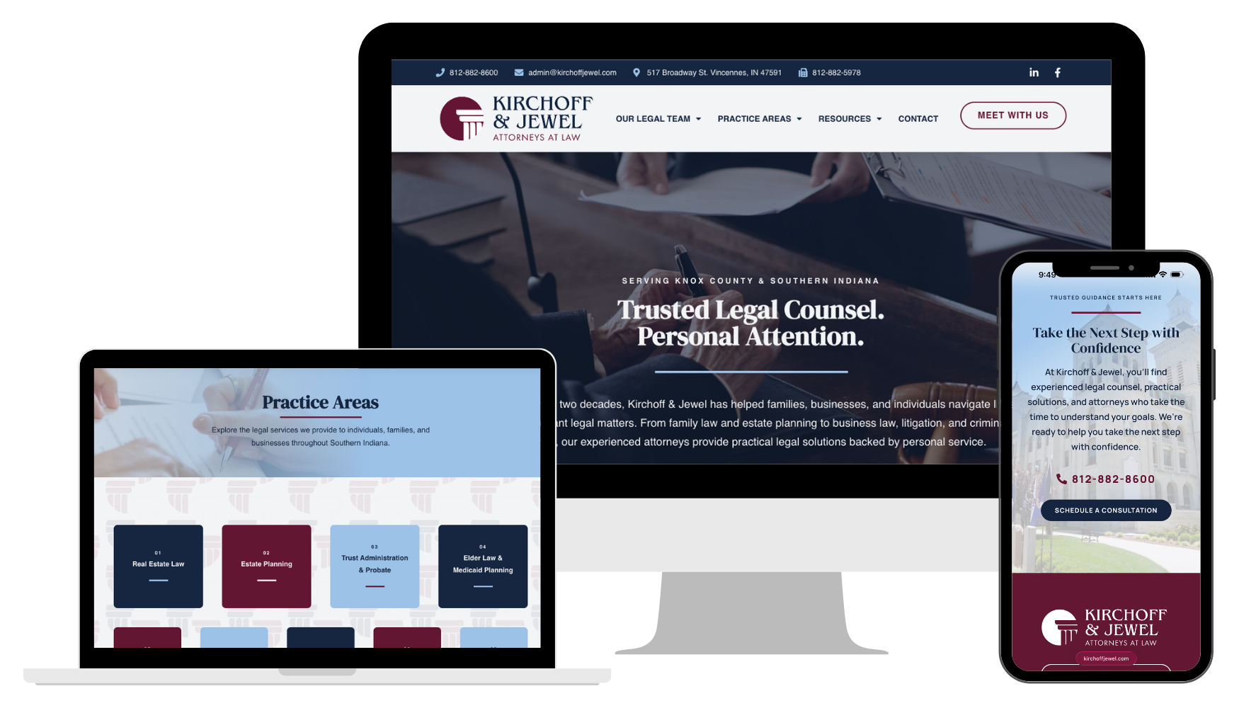Kirchoff and Jewel Website Design by Ice Design Studio