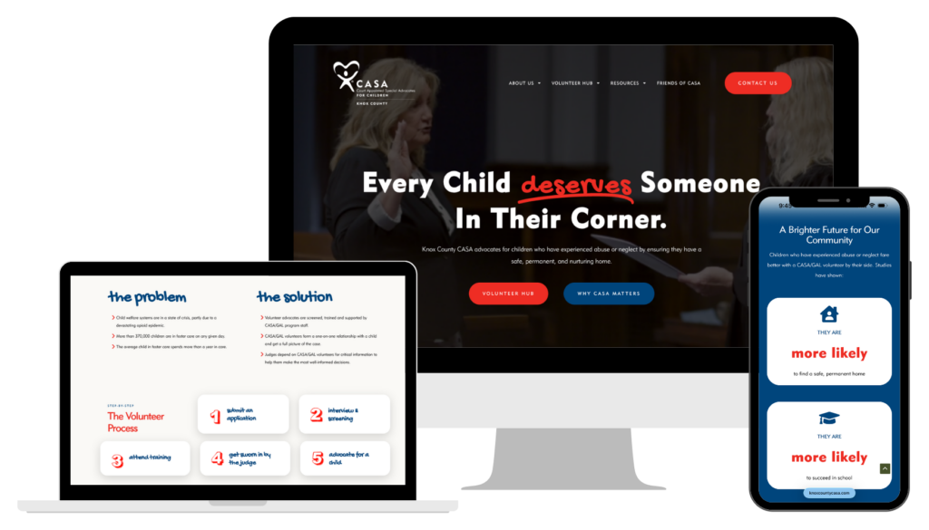 Knox County CASA Website Design by Ice Design Studio