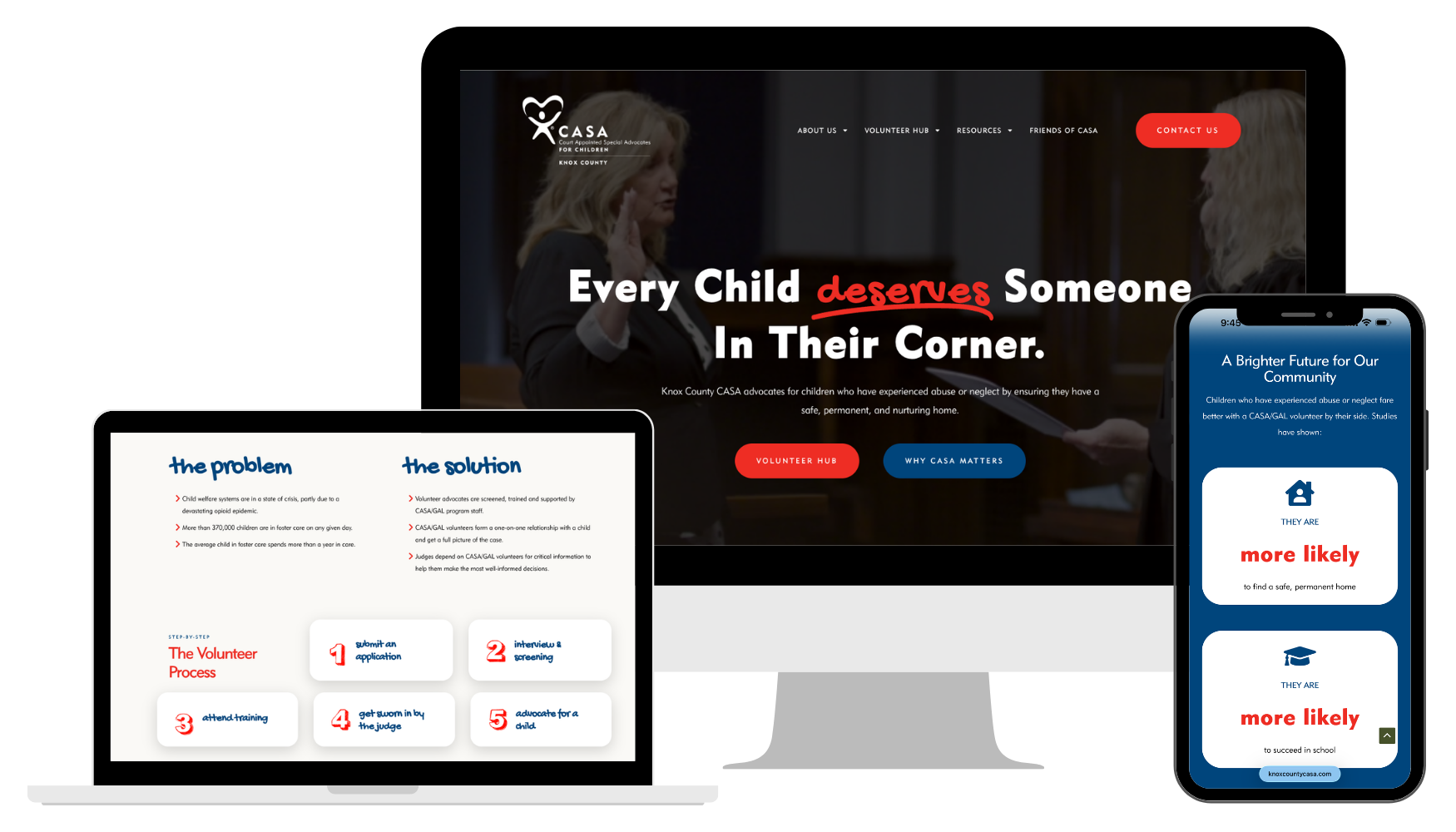 Knox County CASA Website Design by Ice Design Studio