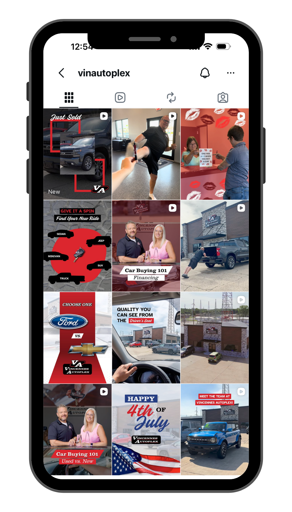 Vincennes Autoplex Instagram Grid and Social Media Management by Ice Design Studio