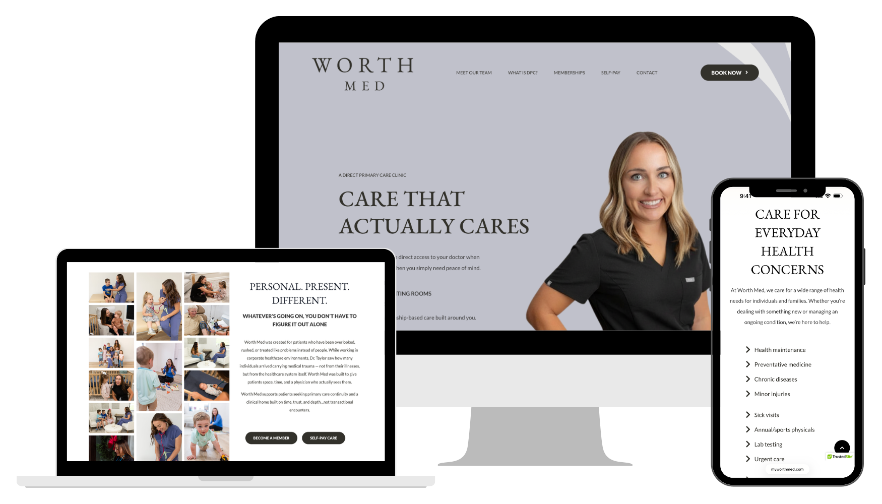 Worth Med Website Design by Ice Design Studio